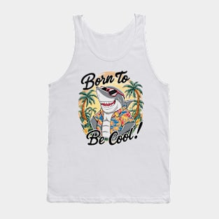 Funny Shark with Sunglasses Summer Holiday Tank Top